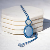 Angelite & White Moonstone Mystic Duet Necklace