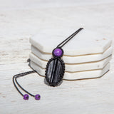Black Tourmaline & Sugilite Mystic Duet necklace